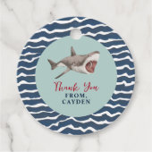 Shark verjaardagsfeestje dank je bedankjes labels (Voorkant)