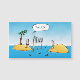 Shark Volleyball Funny Cartoon