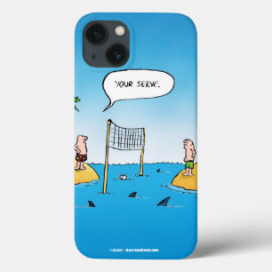 Shark Volleyball Funny Cartoon iPhone 13 Hoesje