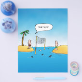 Shark Volleyball Funny Cartoon Flyer (Enkel)
