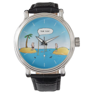 Shark Volleyball Funny Cartoon Horloge