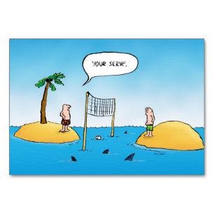 Shark Volleyball Funny Cartoon Kaart