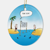 Shark Volleyball Funny Cartoon Keramisch Ornament (Links)
