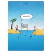 Shark Volleyball Funny Cartoon Klembord (Achterkant)