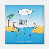 Shark Volleyball Funny Cartoon Magneet (Voorkant)