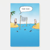 Shark Volleyball Funny Cartoon Post-it® Notes (Voorkant)