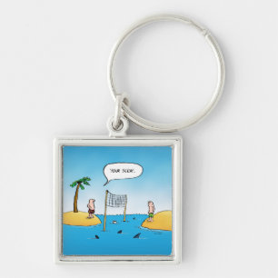 Shark Volleyball Funny Cartoon Sleutelhanger