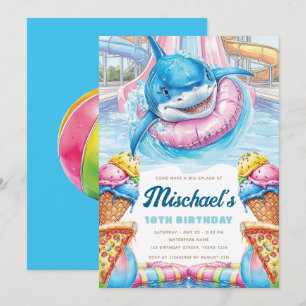 Shark Waterpark Pret Fun Jongens Zwembad Feest Ver Kaart
