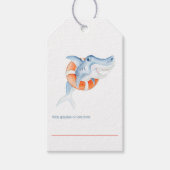 Shark waterverf baby shower display geschenken lab cadeaulabel (Voorkant)