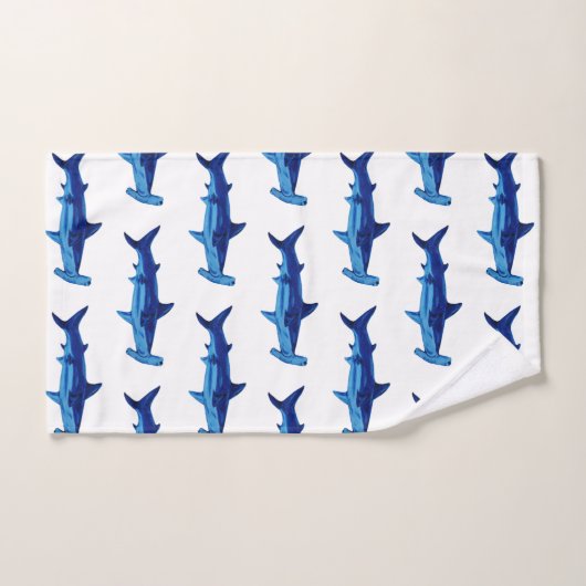Shark Waterverf Painting Pattern Badhanddoek Set Bad Handdoek (Handdoek)