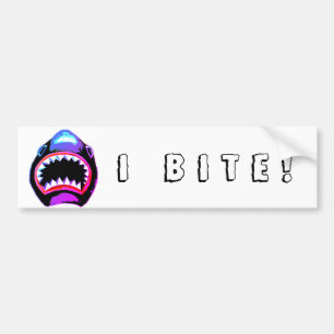 Shark Waterverf Roze Paarse illustratie Bumpersticker