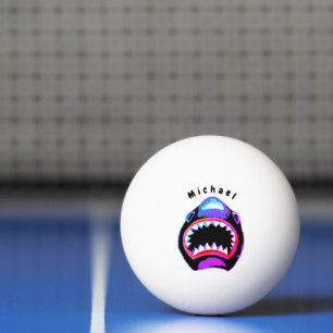Shark Waterverf Roze Paarse illustratie Pingpongballen