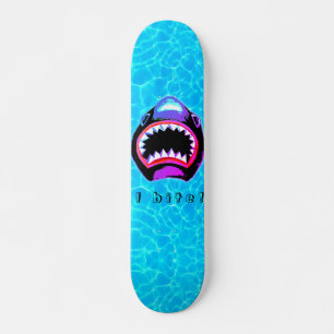 Shark Waterverf Roze Paarse illustratie Skateboard
