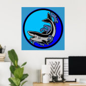 Shark Waves Poster (Thuiskantoor)