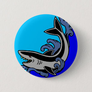 Shark Waves Ronde Button 5,7 Cm