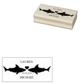 Shark Wedding Rubber Stamp Rubberstempel (Gestempeld)