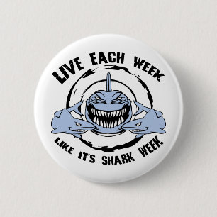 Shark Week Ronde Button 5,7 Cm