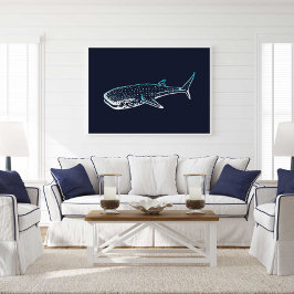Shark Whale Print | Afdrukken van haaienwalvis