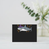 Shark Witch Funny Animal Halloween Visitekaartje (Staand voorkant)
