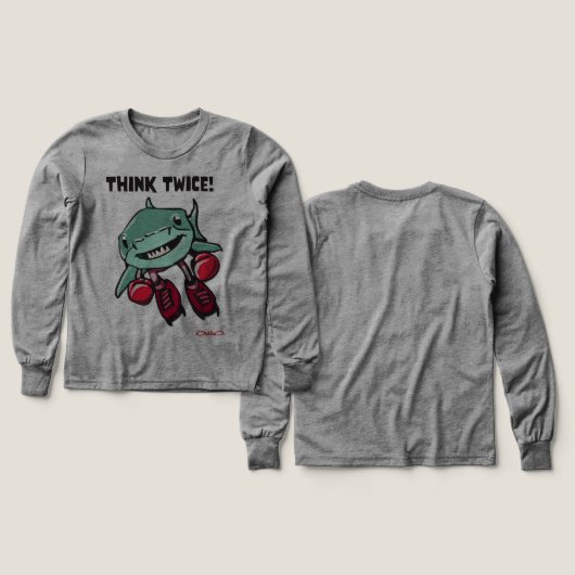 Shark with boxing gloves Long sleeve T-Shirt (Motif recto et verso)