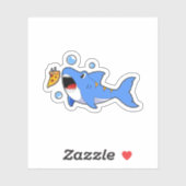 Shark with Pizza as Bait Sticker (Vel)