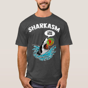 Sharkasm I Love Salad Meme Humoureuze Vegetarian V T-shirt