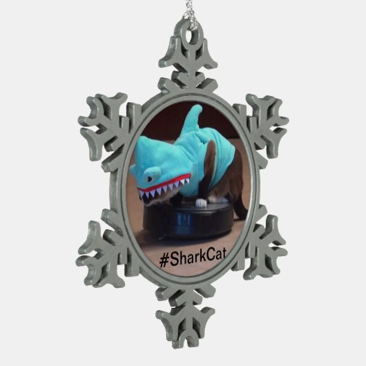 #SharkCat Snowflake Ornaments Tin Sneeuwvlok Ornament (Links)