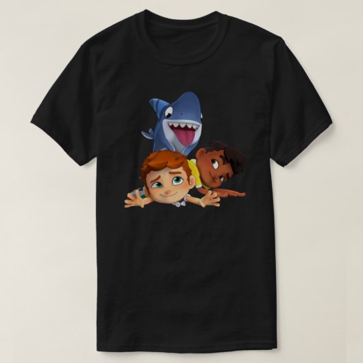 sharkdog Sticker met drie tekens T-shirt (Design voorkant)