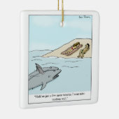 Sharks Beach Tanning Sunbathing Cartoon Keramisch Ornament (Rechts)