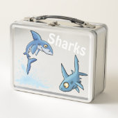 Sharks Blue Metal Lunch Box (Voorkant)