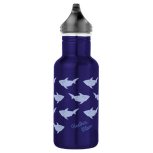 Sharks Cute Kids Bouteille d'eau avec nom