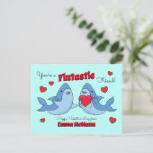 Sharks Cute Kinder Classroom Valentijn Card Briefkaart (Staand voorkant)