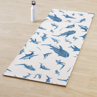 Sharks & Manta Rays|Ocean Art Design Yogamat
