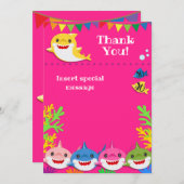 Sharks Pink Birthday Bedankt (Voorkant / Achterkant)
