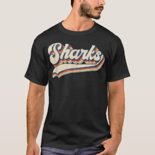 Sharks Sports Name  Retro Gift Mannen Women Bo T-shirt