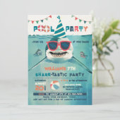 Sharktastic Pool Party Kaart (Staand voorkant)