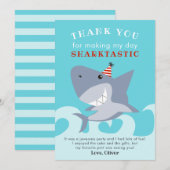 Sharktastisch Shark Fish Verjaardagsfeestje Bedankkaart (Voorkant / Achterkant)