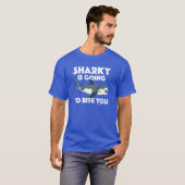 Sharky gaat bijten je ontwerp - Basic Dark T- T-shirt (Voorkant volledig)