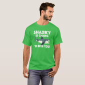 Sharky gaat bijten je ontwerp - Basic Dark T- T-shirt (Voorkant volledig)