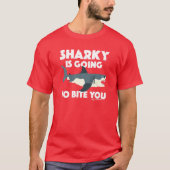 Sharky gaat bijten je ontwerp - Basic Dark T- T-shirt (Voorkant)