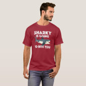 Sharky gaat bijten je ontwerp - Basic Dark T- T-shirt (Voorkant volledig)