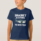 Sharky gaat bijten u ontwerp - Kinderen basic T T-shirt (Voorkant)