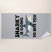 Sharky gaat bijten u ontwerp - strand handdoek (Voorkant)