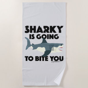 Sharky gaat bijten u ontwerp - strand handdoek