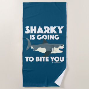 Sharky gaat bijten u ontwerp - strand handdoek