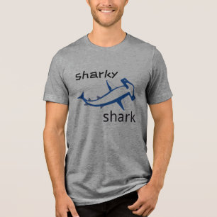 Sharky Shark Lichtblauwe Jongens Tri-Blend Shirt