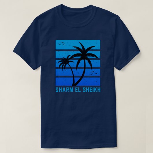 Sharm El Sheikh blauwe zonnebank T-shirt (Design voorkant)