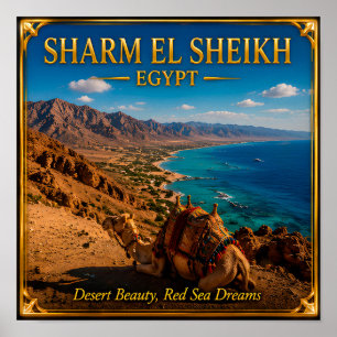 Sharm El Sheikh Egypte Woestijn Zee Reis Avontuur Poster