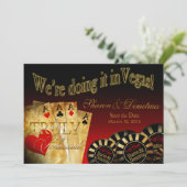 Sharon & Demetrius Las Vegas Opslaan van de Datum Save The Date (Staand voorkant)