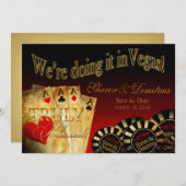 Sharon & Demetrius Las Vegas Opslaan van de Datum Save The Date (Voorkant / Achterkant)